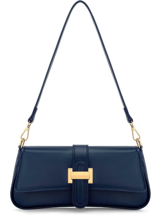 Handbags - 〽️Women's Dark Blue Small Hobo Vegan Leather Retro Zipper Clutch Crossbody Bags